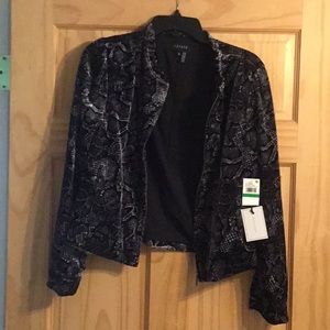 Velvet Snake Print Moto Jacket Large
